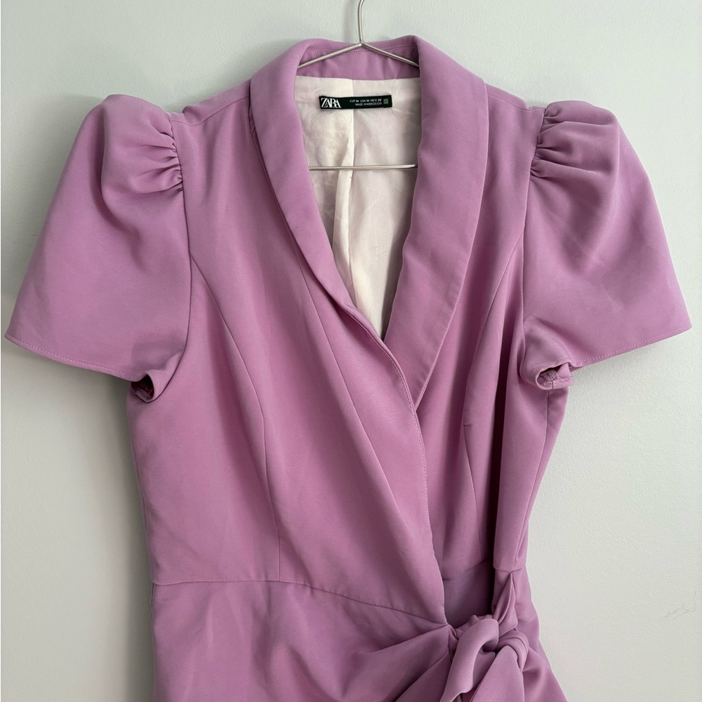 Zara Lilac Mini Wrap Skort Dress - Picture 5 of 10